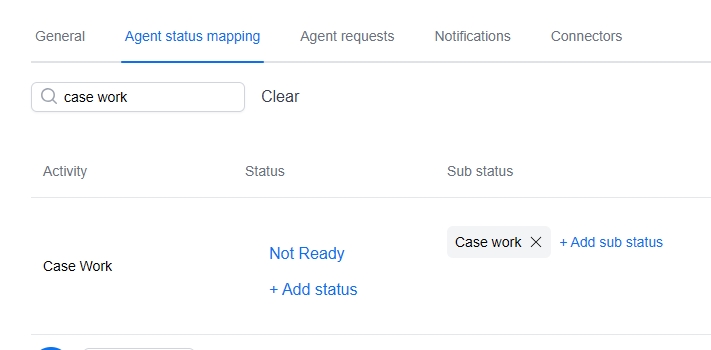 Another example of setting Agent Status Mapping via the menu.