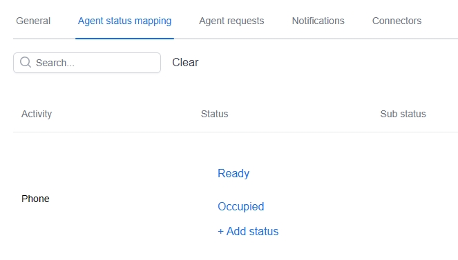 Setting Agent Status Mapping via the menu.